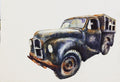 "The Black Car" Painting