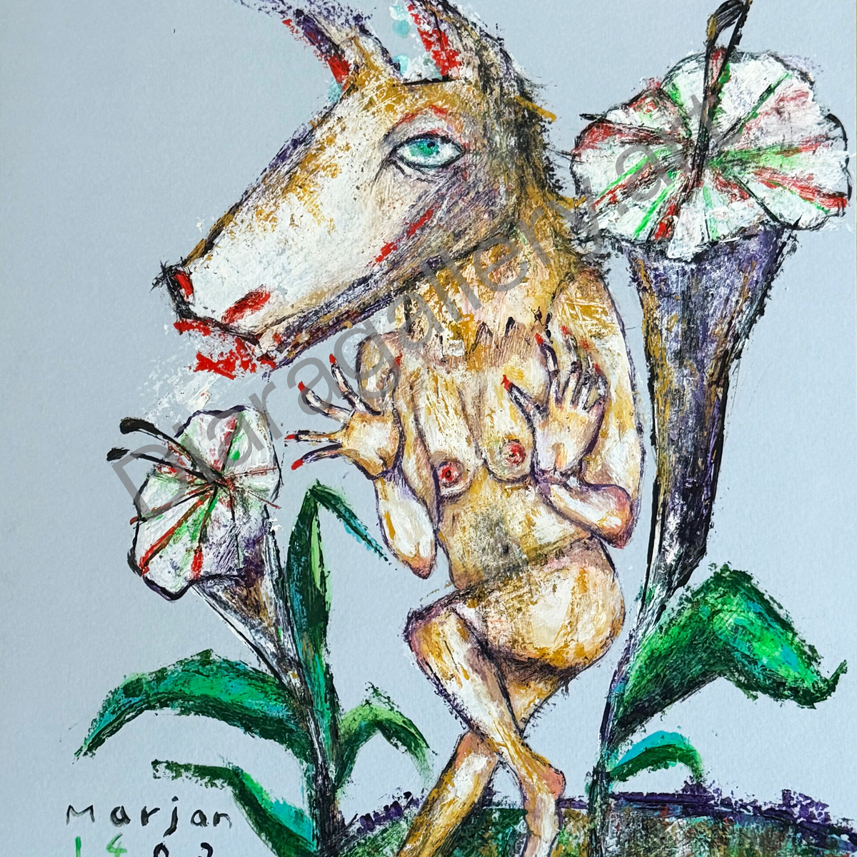 Wish Garden shirt dress, wearable art by Marjan Andaroodi, view 2