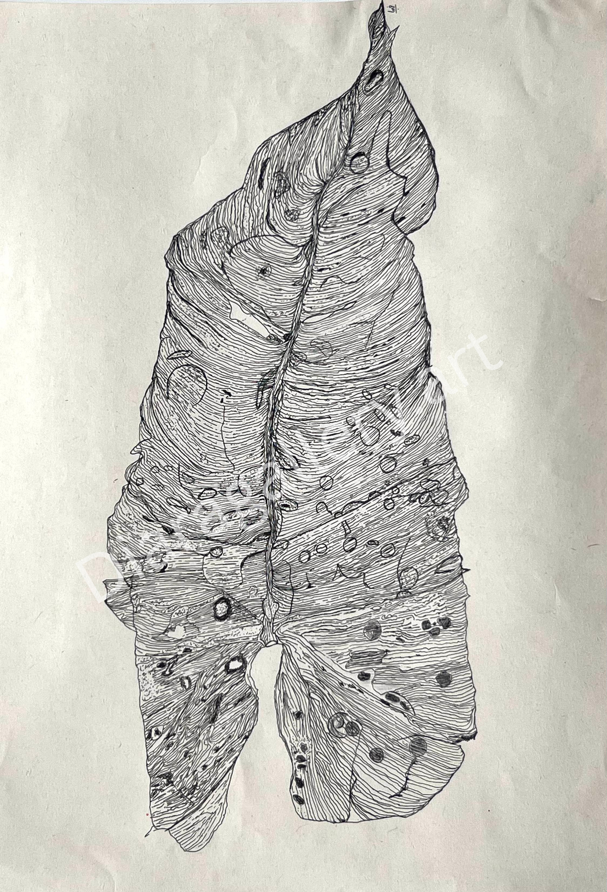 Memory of a Leaf crop shirt, wearable art by Fariba Bahrami, view 4