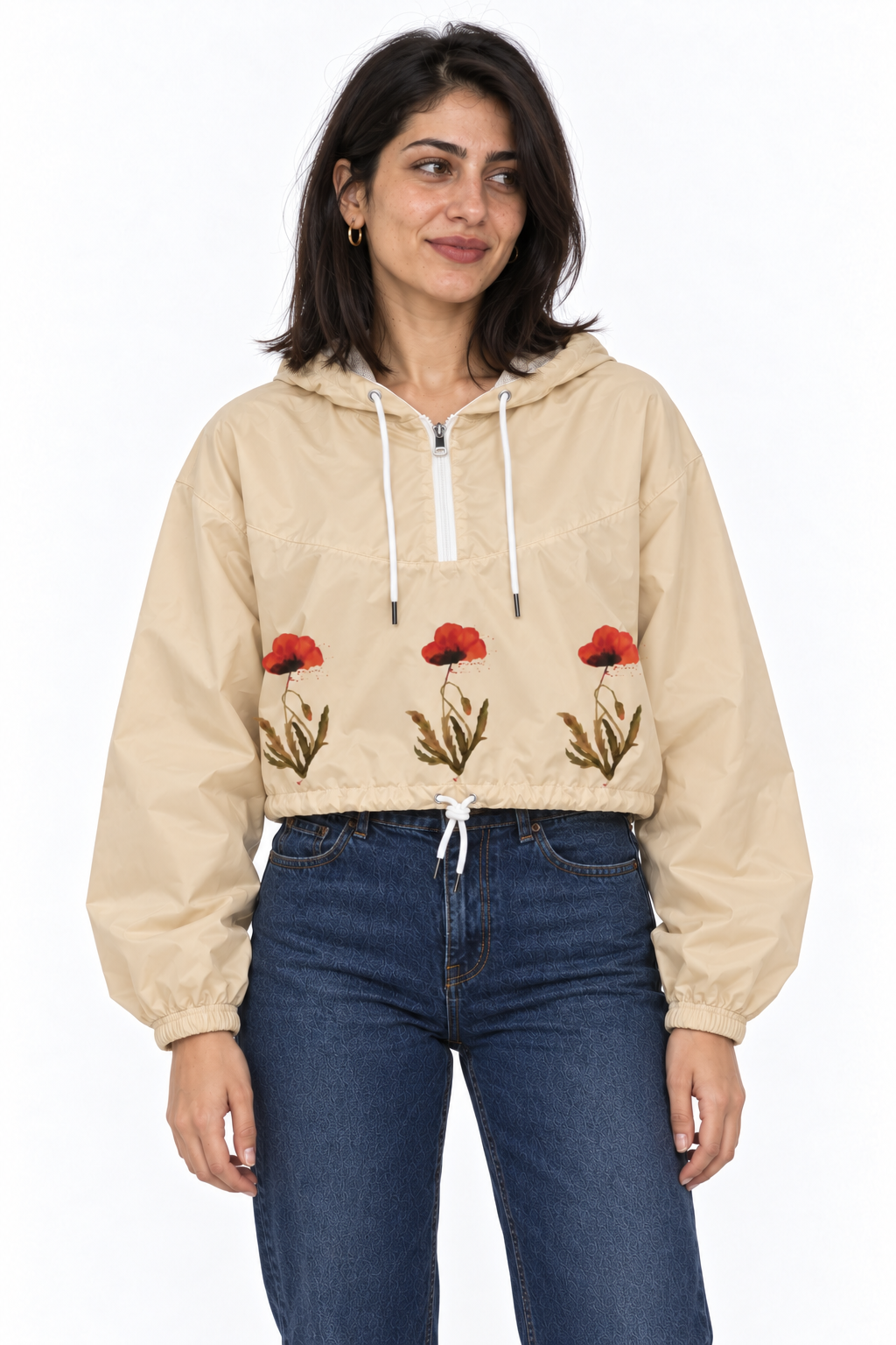 Soor cropped windbreaker, wearable art by Chnoor Samadi, view 2