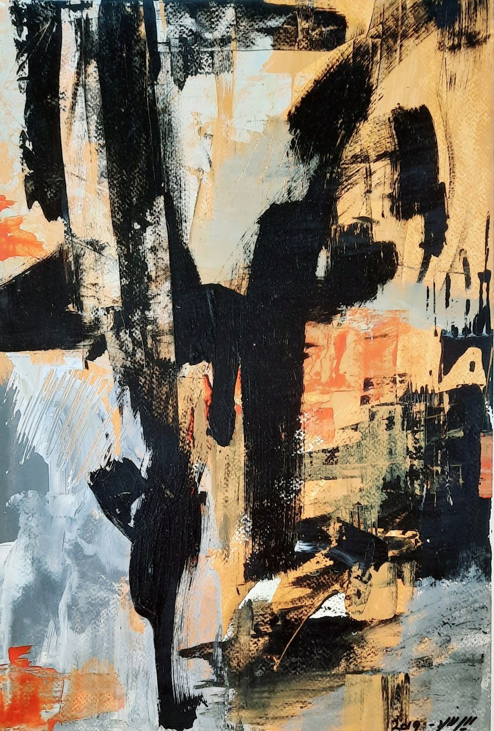 Untitled 2-MM, original painting by Mahin Monfared