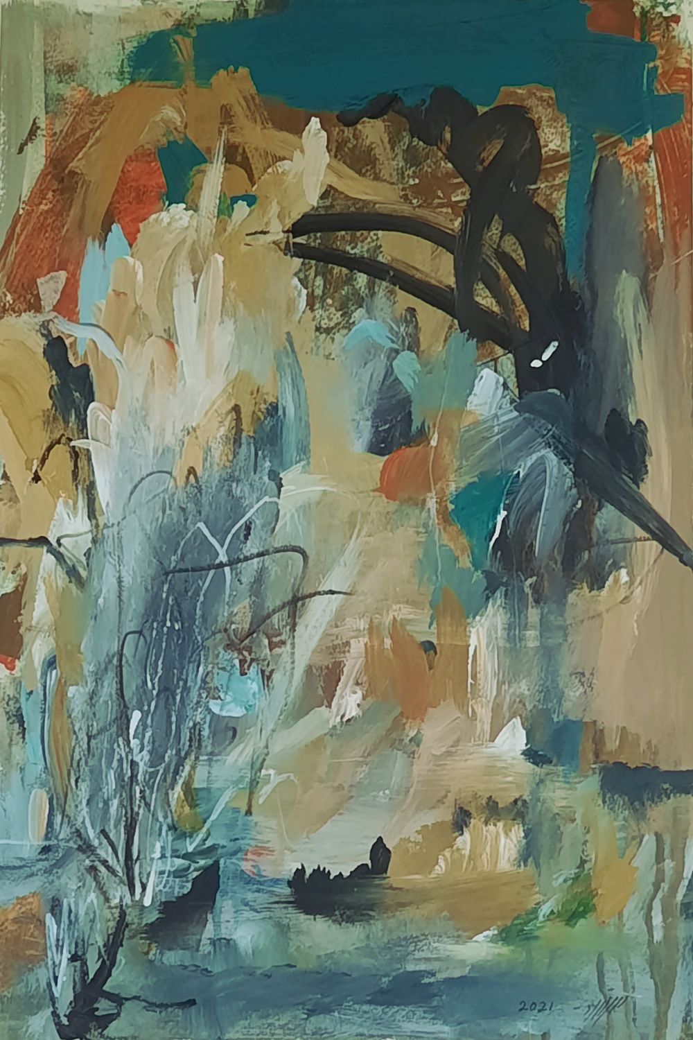 Untitled 4-MM, original painting by Mahin Monfared
