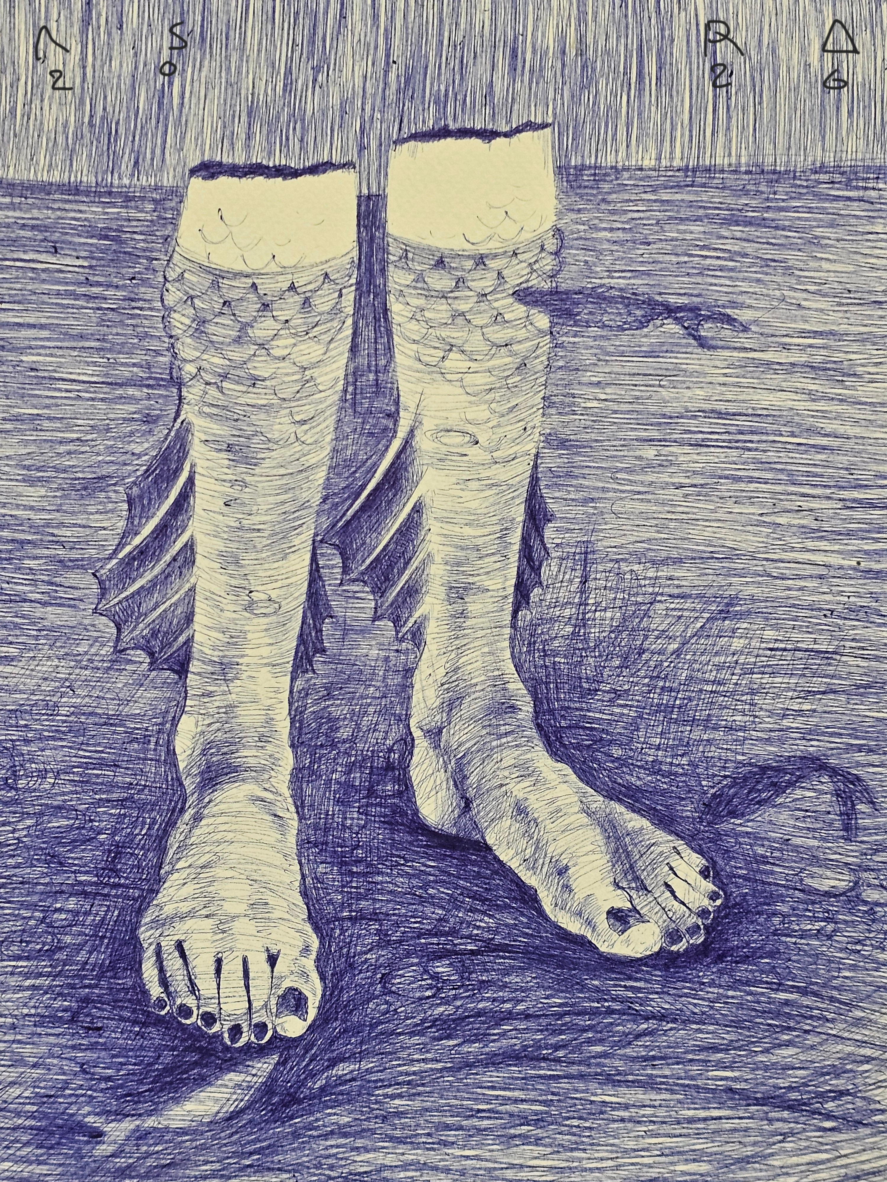 "Where Are My Feet?"  Framed Poster