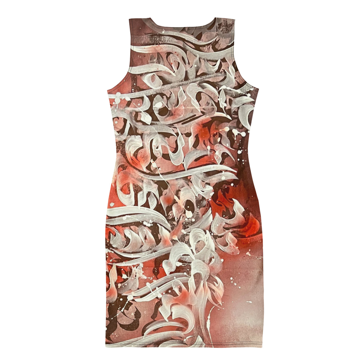 Calligraphy 12 bodycon dress, wearable art by Solmaz Asadi, view 3