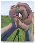 Azadi and Fist, original oil painting on canvas by Ameen Moazemi, 130 x 160 cm
