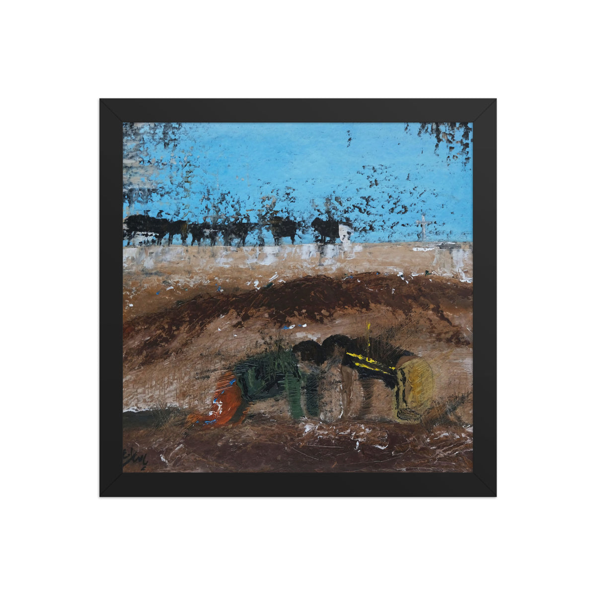Hour al Azim Buffaloes, No.4, framed poster by Paeez Khorsand