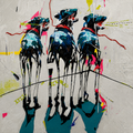 Stray Dogs, original painting by Farzaneh Afshar