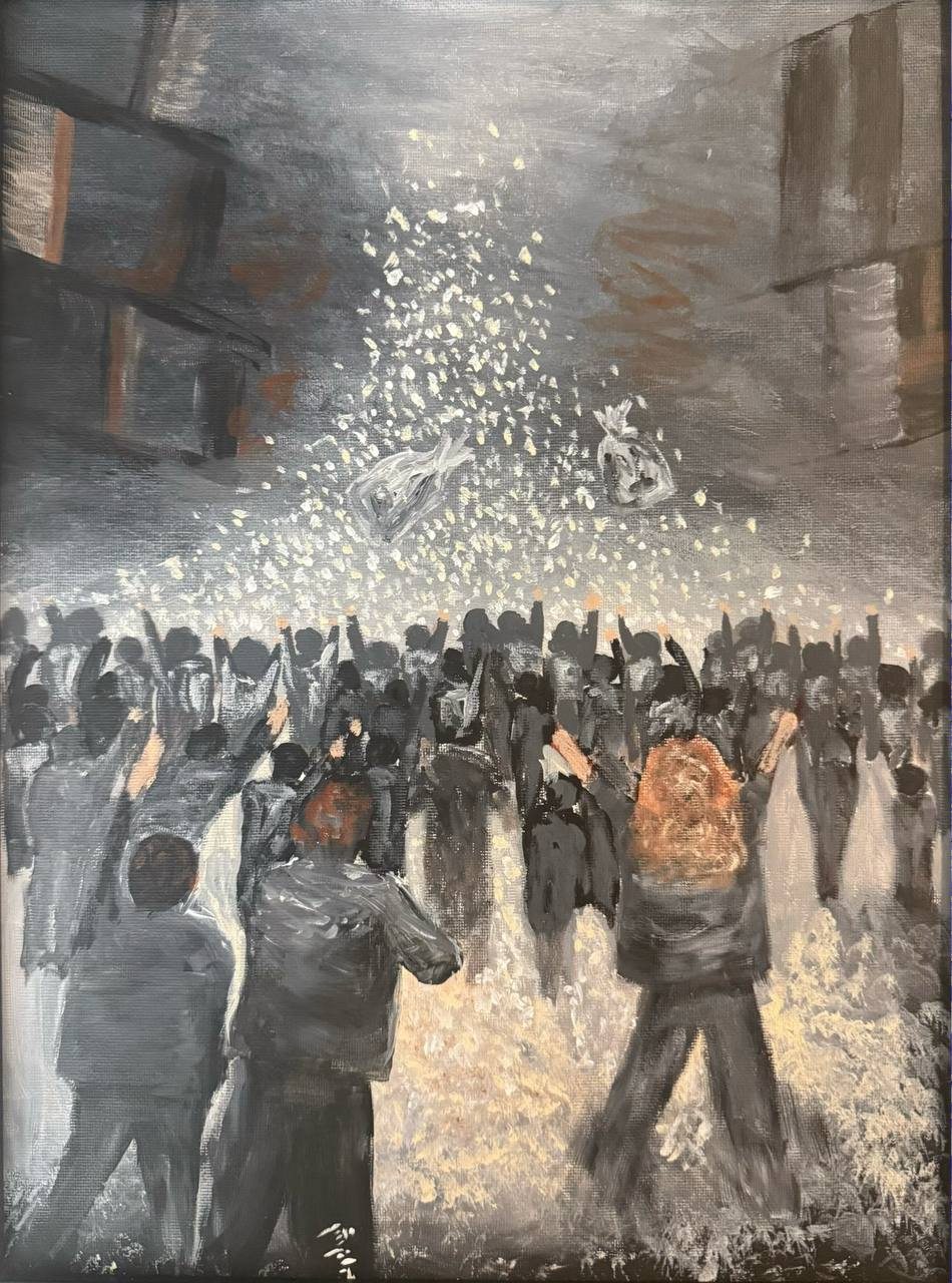 Dignity in the Air, original painting by Golnoosh Pourshahid