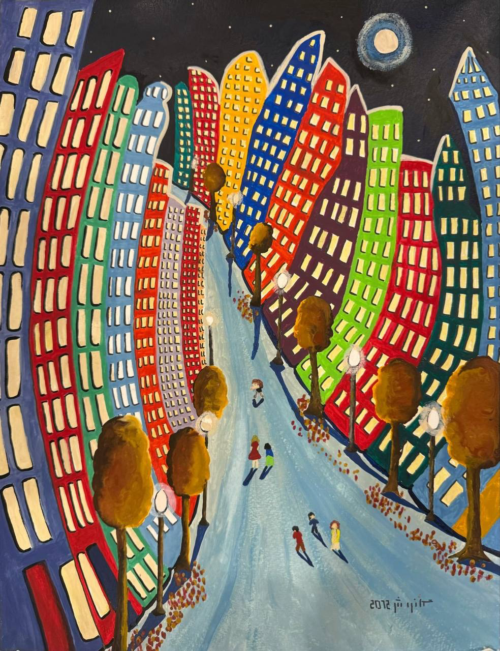 “Skyline in Celebration” Original Painting by Golnoosh Pourshahid