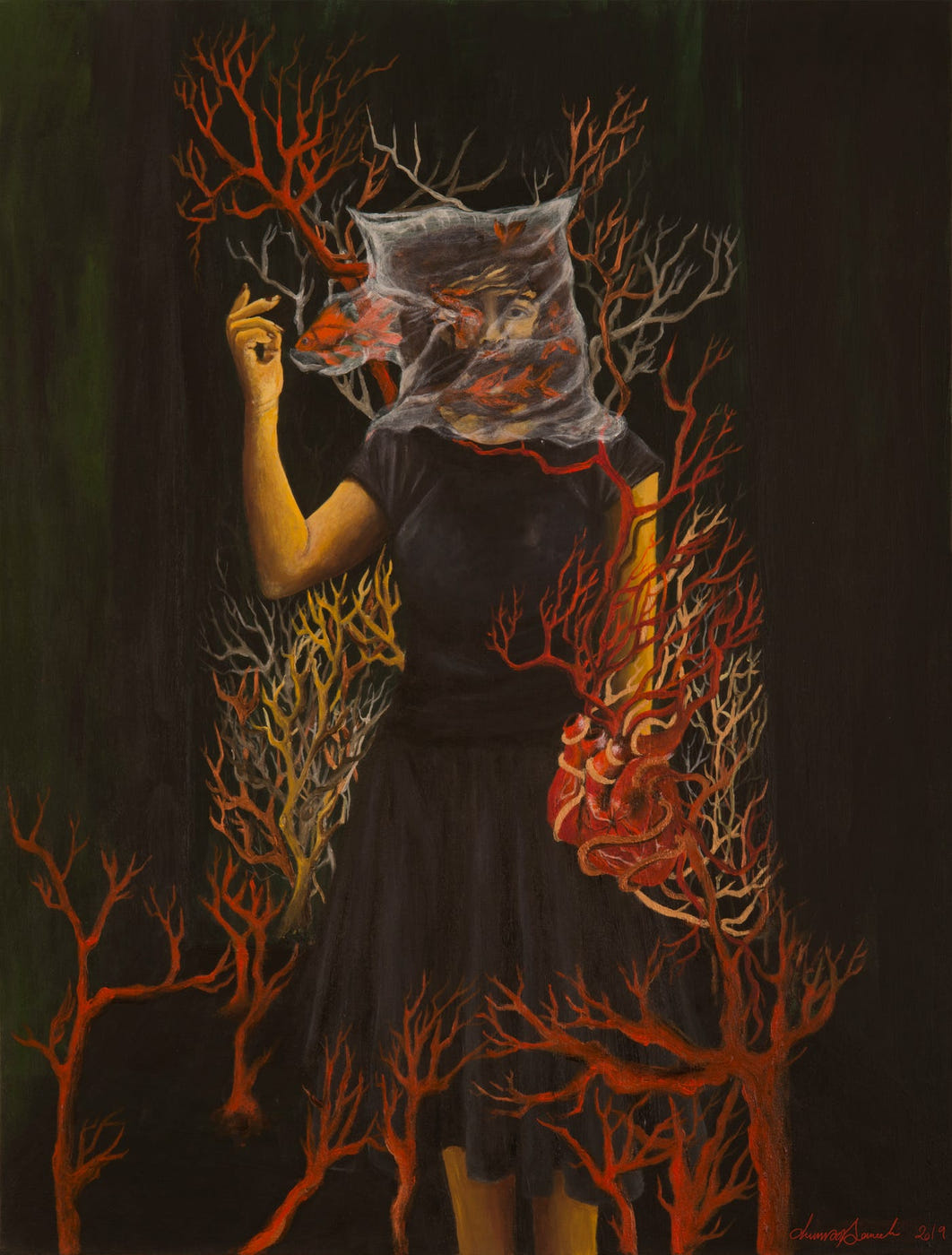 Is Life Like This for Everyone?, original painting by Chnoor Samadi
