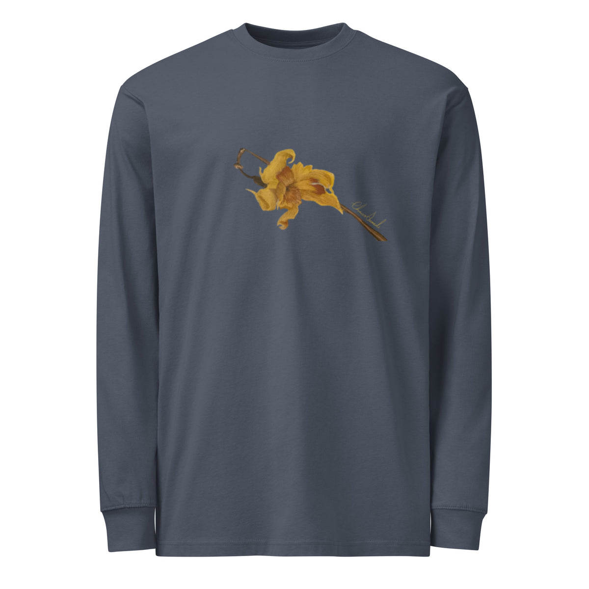 Everlasting Narcissus long sleeve t-shirt, wearable art by Chnoor Samadi, view 2
