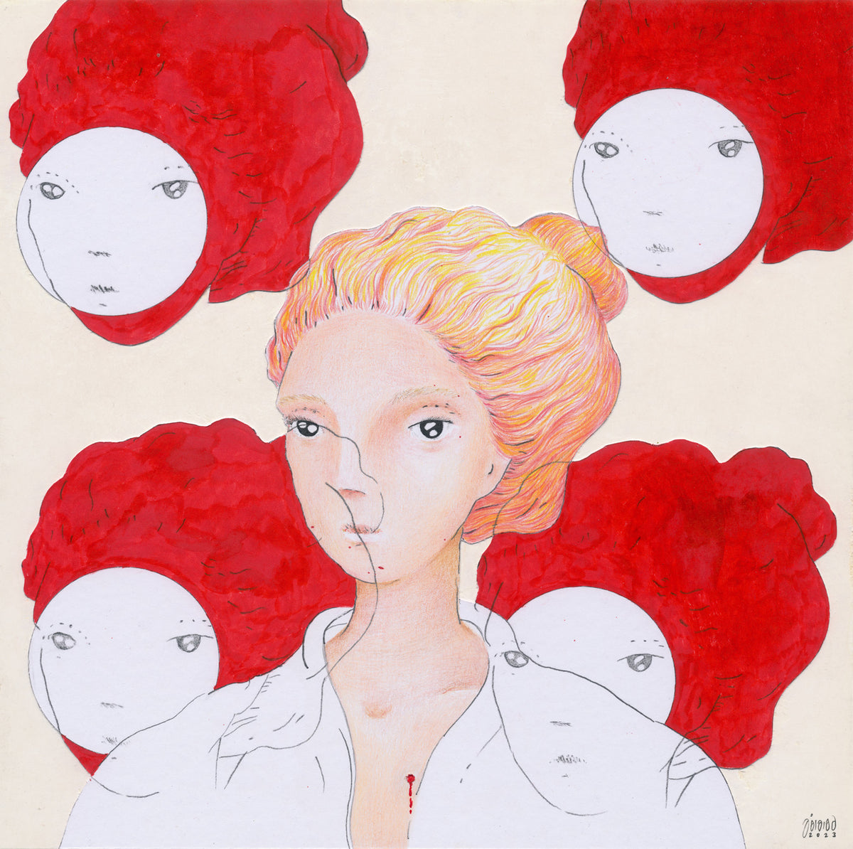 Four Way, original painting by Mostafa Akbari
