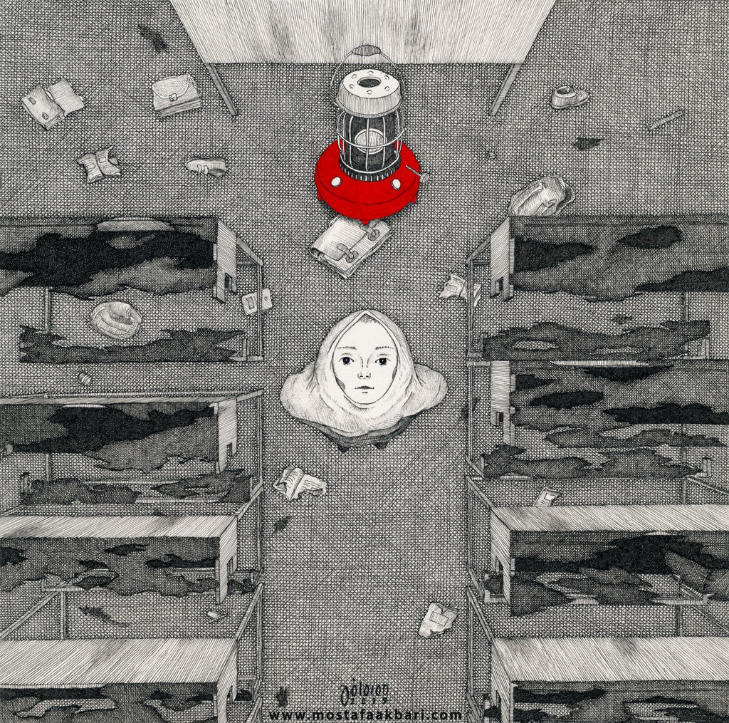 Ishmael In The Fire, original painting by Mostafa Akbari