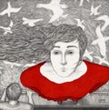 Kirmiz Denz Kusu, original painting by Mostafa Akbari