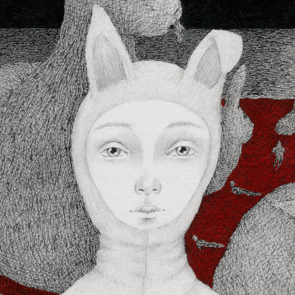 Red Bunny, original painting by Mostafa Akbari, view 2