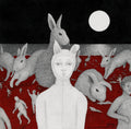 Red Bunny, original painting by Mostafa Akbari