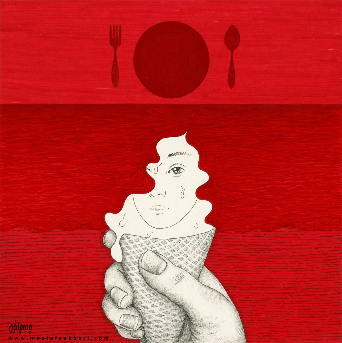 Untitled 04-MA, original painting by Mostafa Akbari