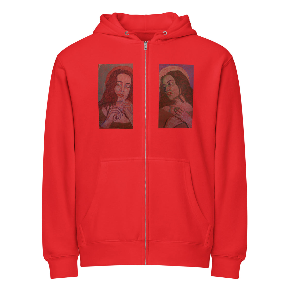 Repetition 02 zip hoodie, wearable art by Salime Afsari