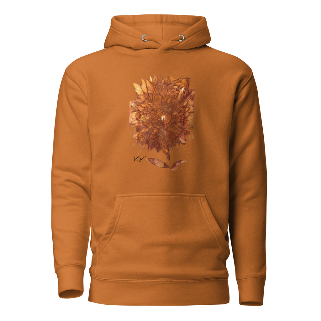 Ember Bloom hoodie, wearable art by Viona Vozhd