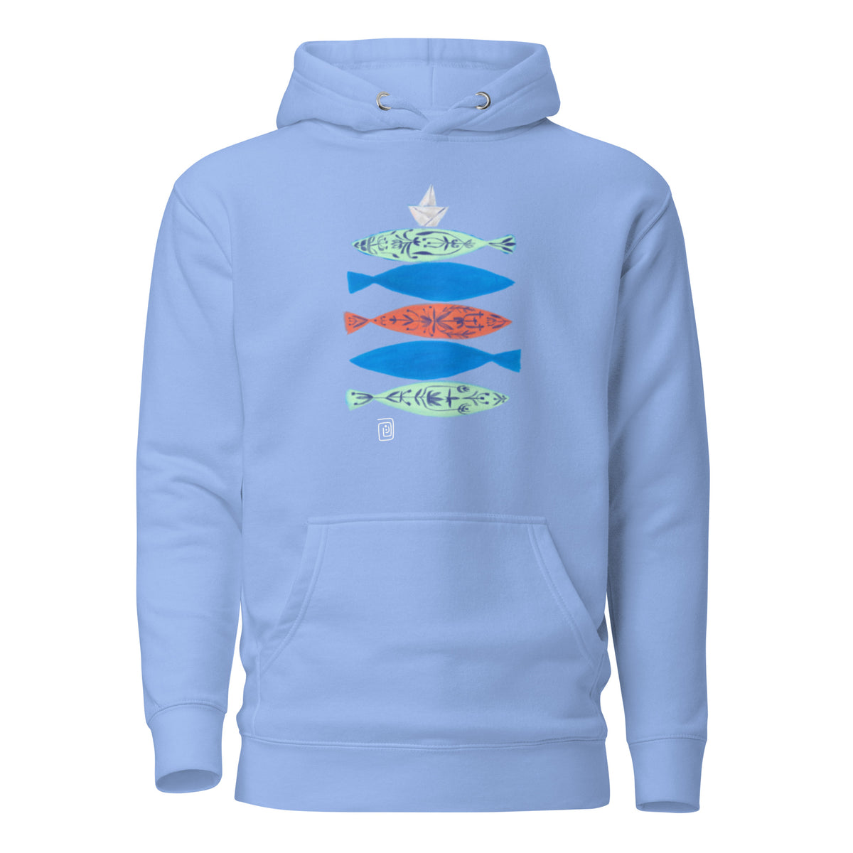 Paper Boat unisex hoodie, wearable art by Sanaz Marefat, view 5