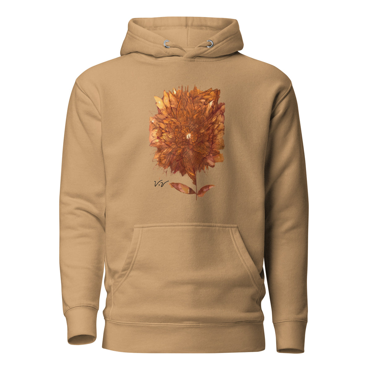Ember Bloom hoodie, wearable art by Viona Vozhd, view 3