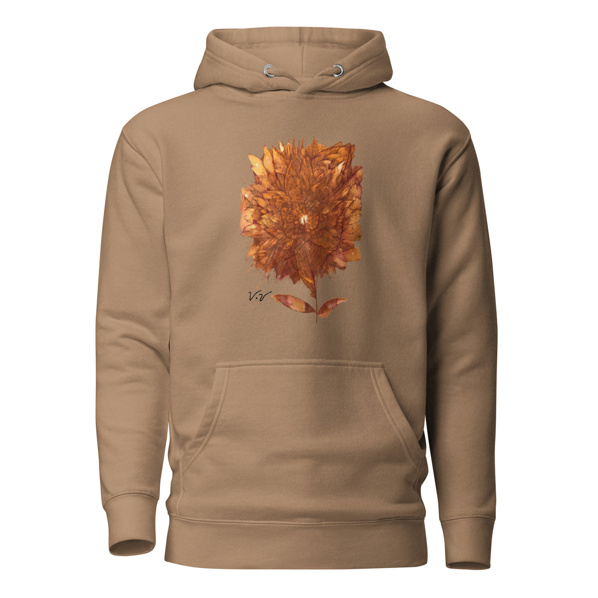 Ember Bloom hoodie, wearable art by Viona Vozhd, view 2