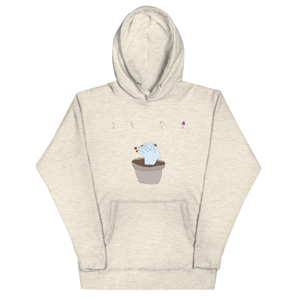 I Planted His Hands unisex hoodie, wearable art by Asra Golmohamadii, view 2