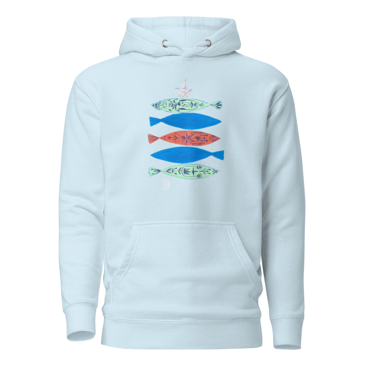 Paper Boat unisex hoodie, wearable art by Sanaz Marefat, view 4