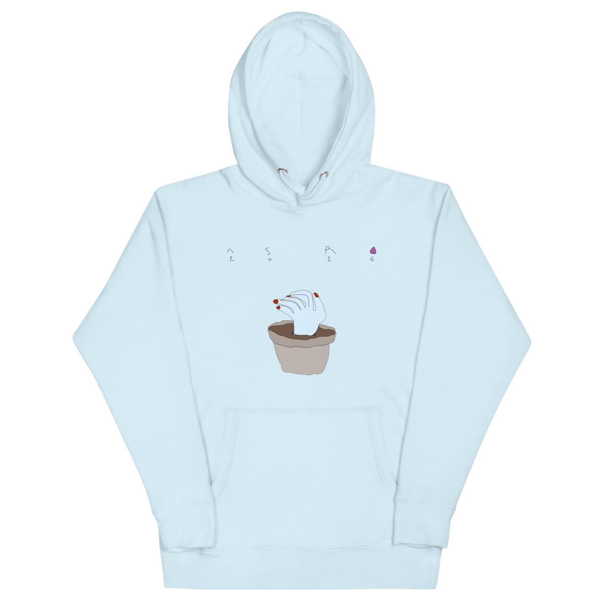 I Planted His Hands unisex hoodie, wearable art by Asra Golmohamadii