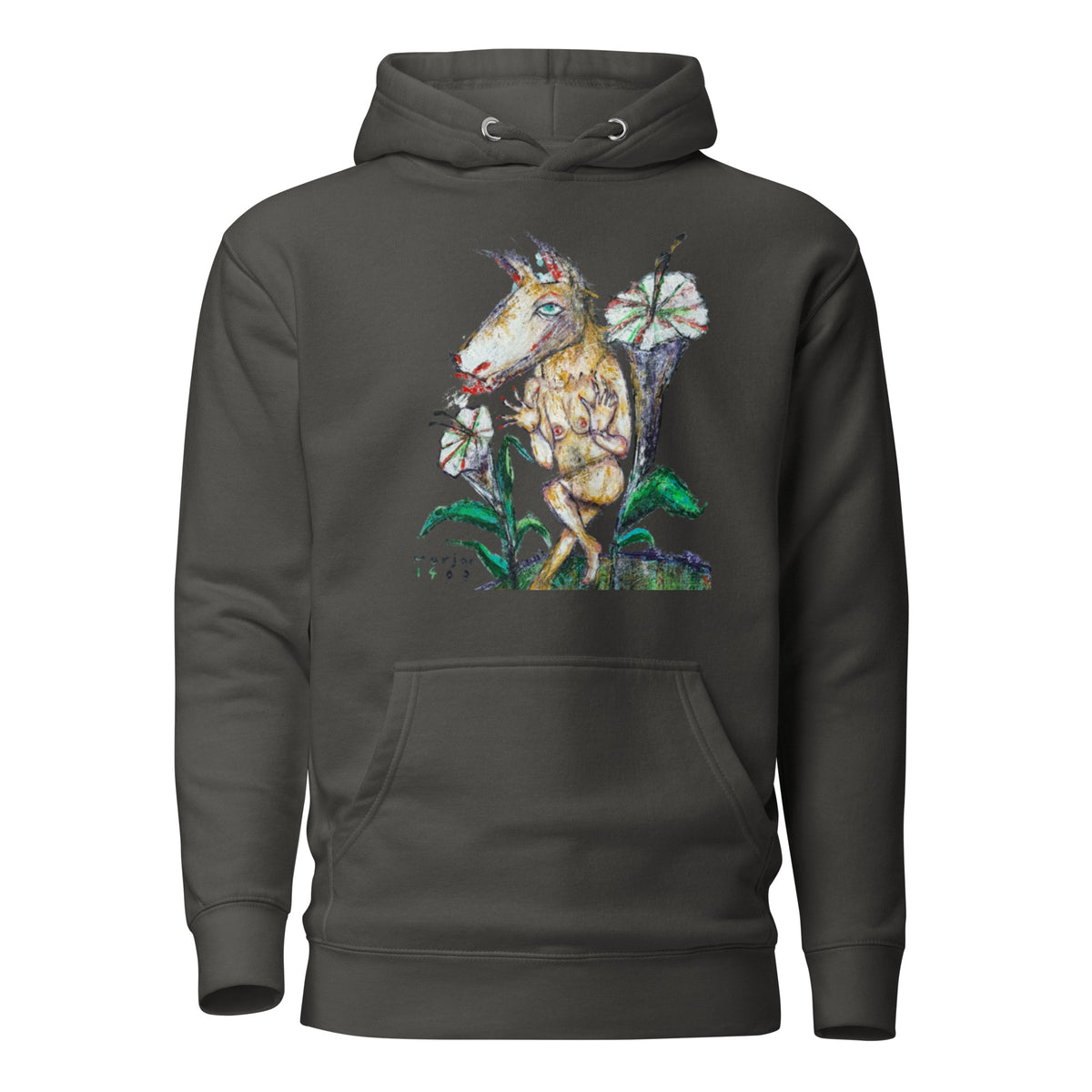 Wish Garden hoodie, wearable art by Marjan Andaroodi, view 3