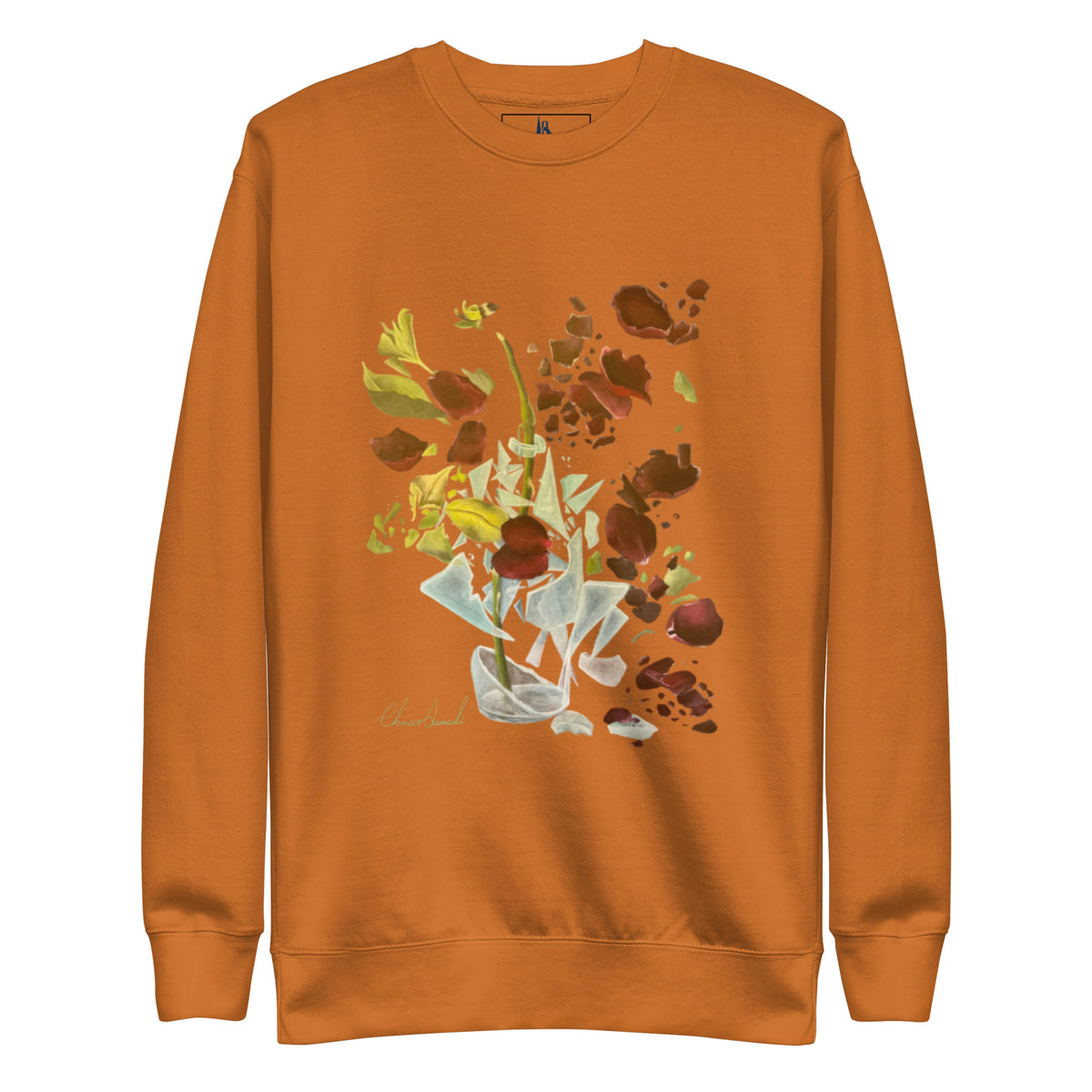 A Fracture of a Momentum unisex sweatshirt, wearable art by Chnoor Samadi, view 3