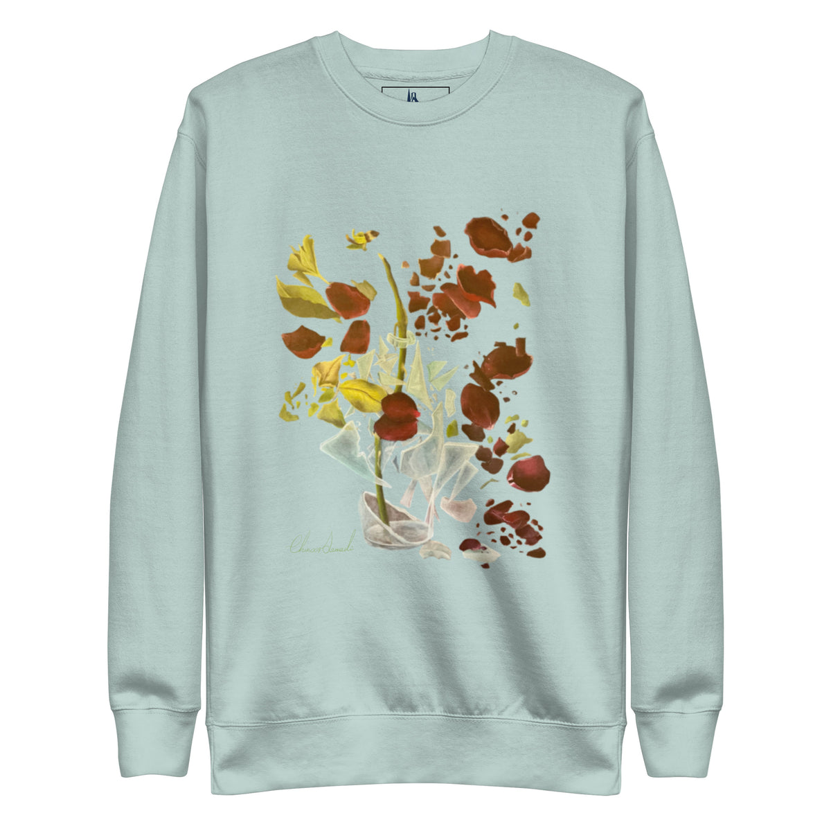 A Fracture of a Momentum unisex sweatshirt, wearable art by Chnoor Samadi, view 2