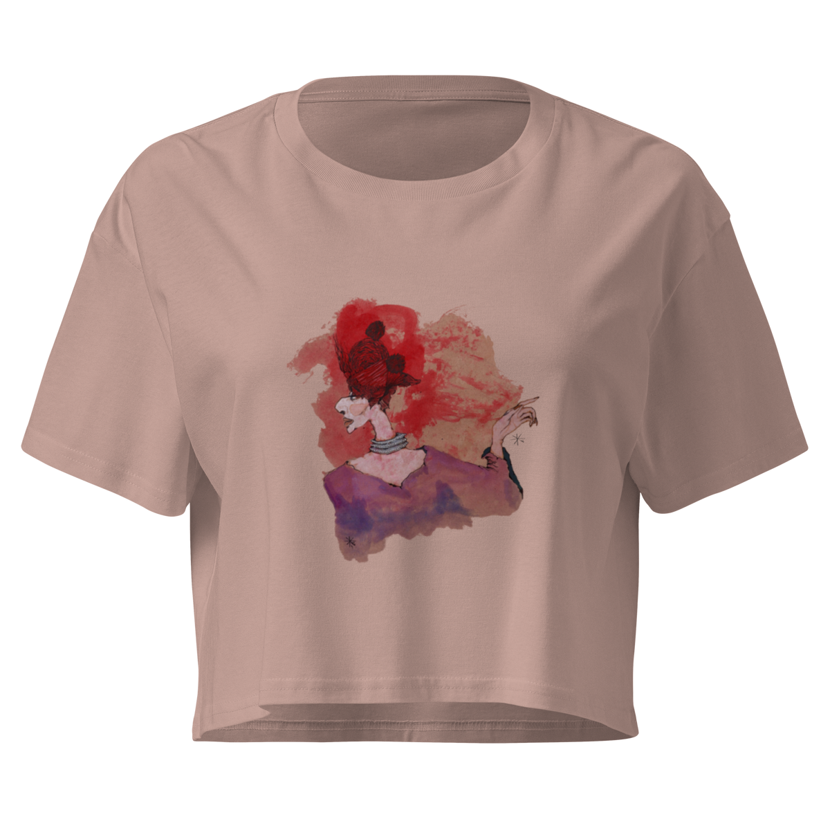 Hamlet's Mother crop shirt, wearable art by Mahshad Hojati