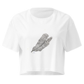 Memory of a Leaf crop shirt, wearable art by Fariba Bahrami