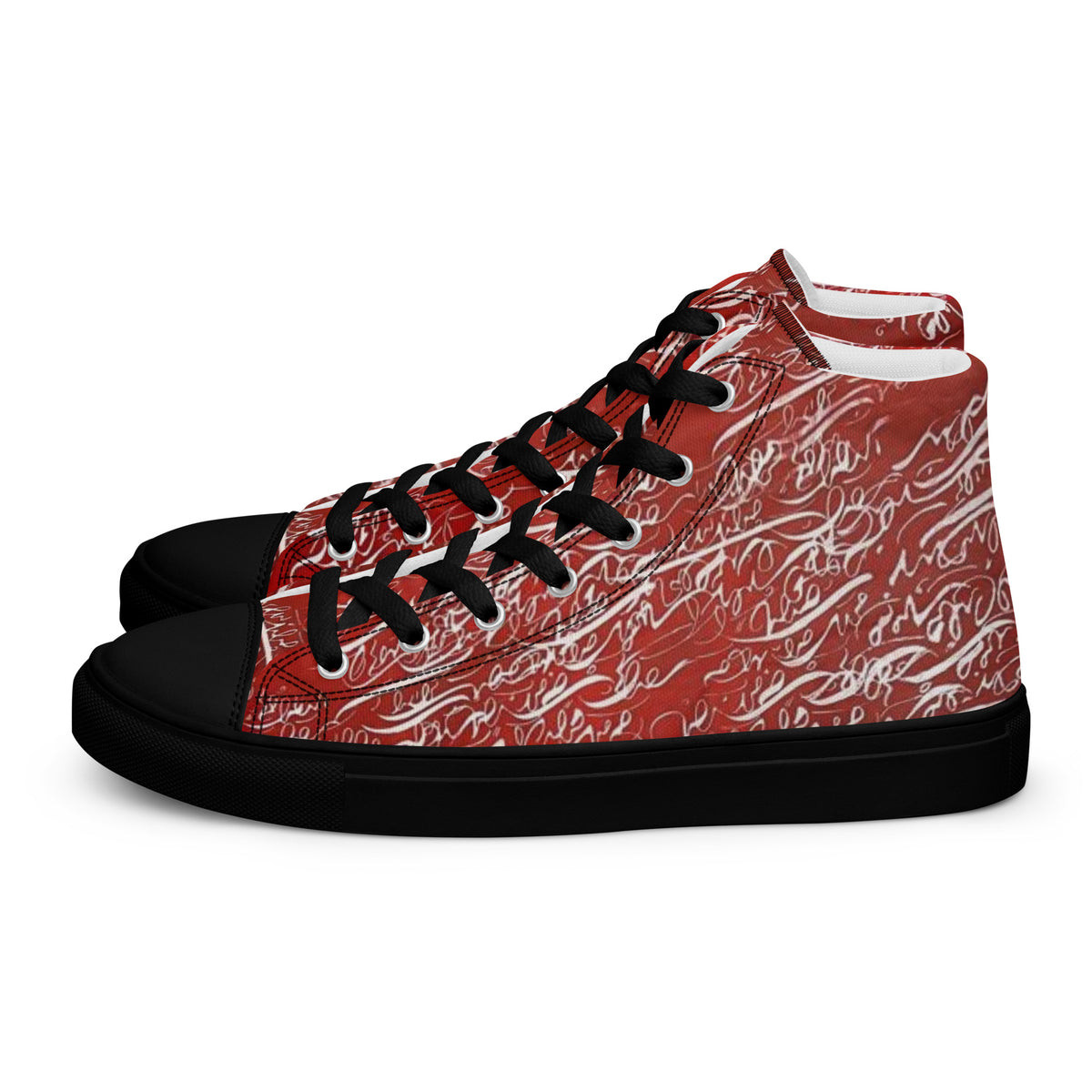 Calligraphy 05 women's high top shoes, wearable art by Solmaz Asadi