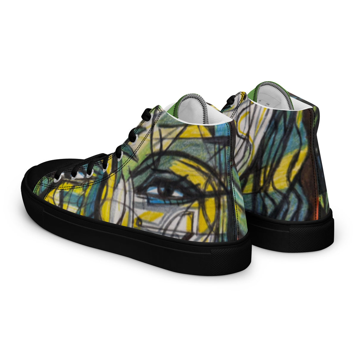 Expressive 05 women's high top shoes, wearable art by Mehrdad Karimkhani, view 3