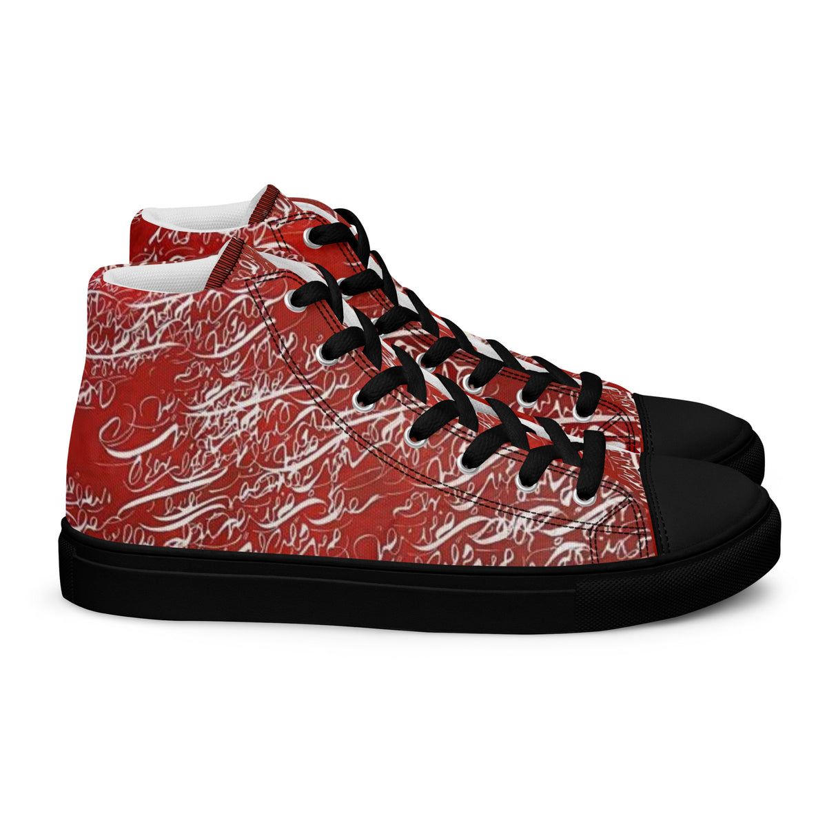 Calligraphy 05 women's high top shoes, wearable art by Solmaz Asadi, view 2