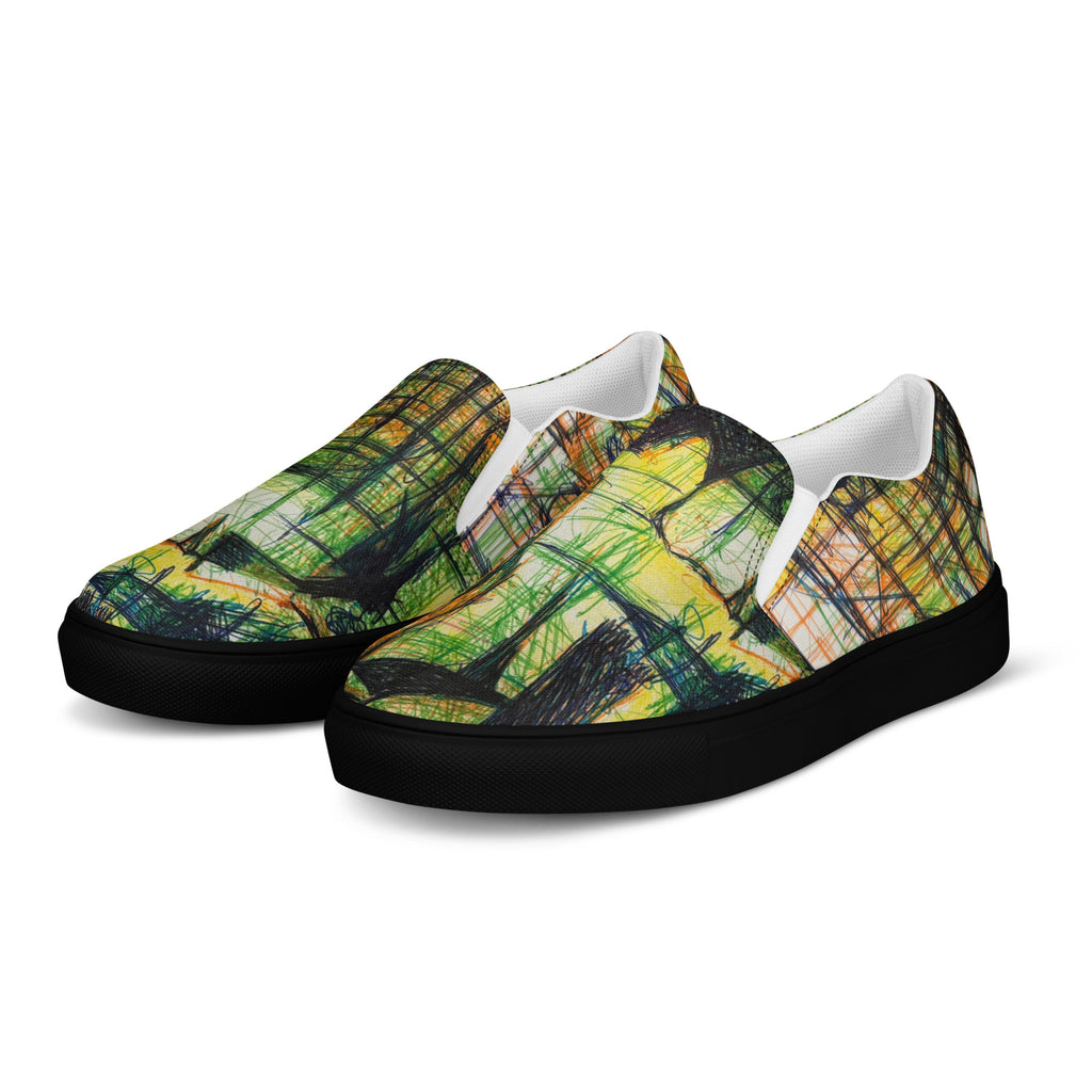 Expressive 04 women's slip-on shoes, wearable art by Mehrdad Karimkhani, view 2