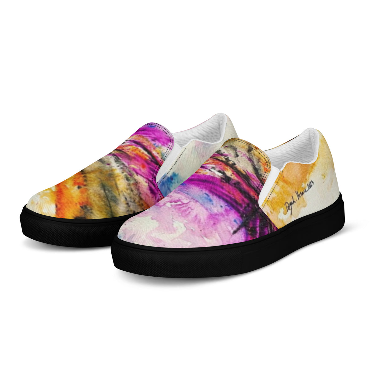 Women's slip-on canvas shoes, wearable art by Pegah Hesari, view 2