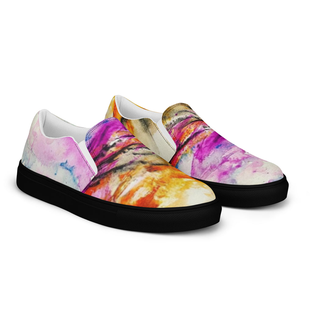Women's slip-on canvas shoes, wearable art by Pegah Hesari, view 3