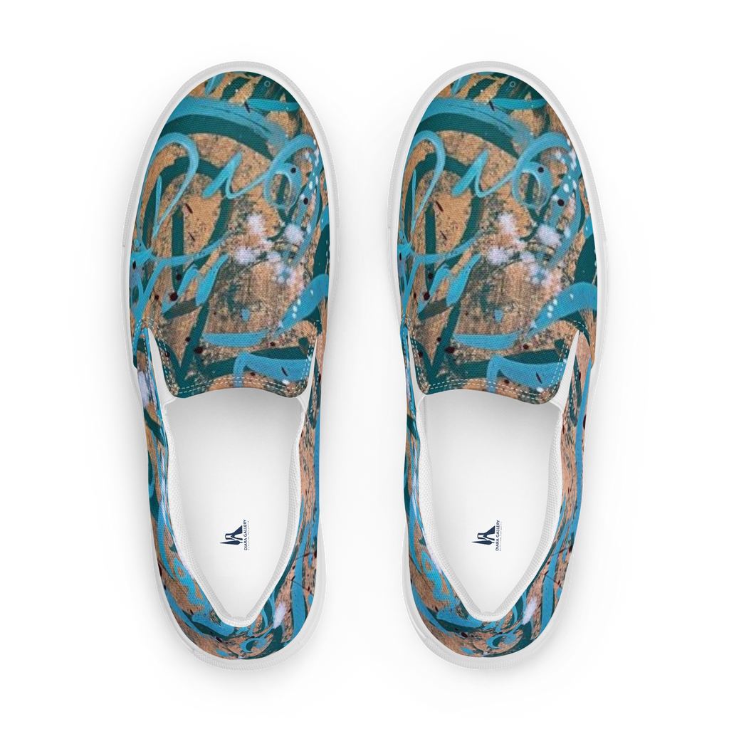 Calligraphy 03 women's slip-on shoes, wearable art by Solmaz Asadi