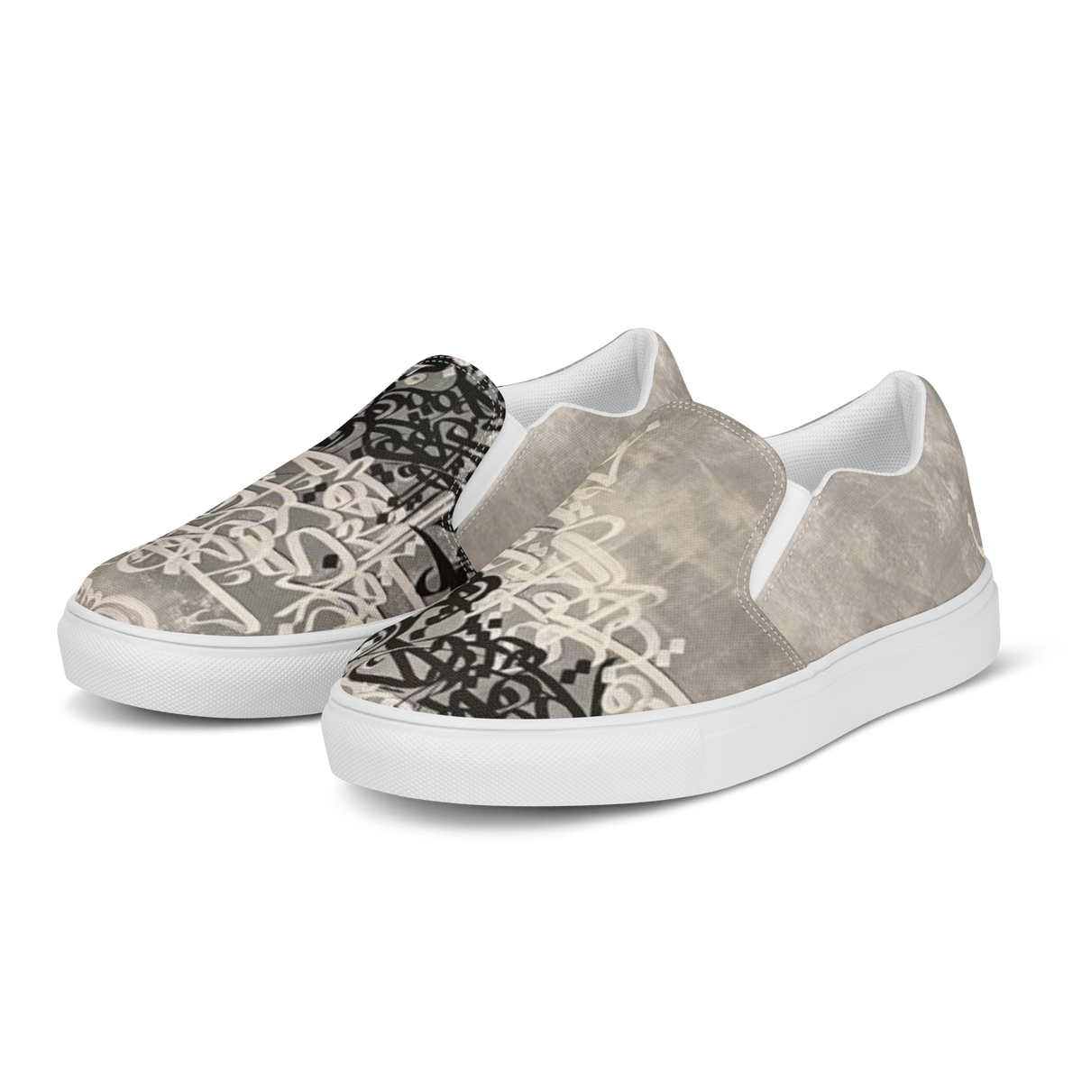 Calligraphy 04 women's slip-on shoes, wearable art by Solmaz Asadi, view 2