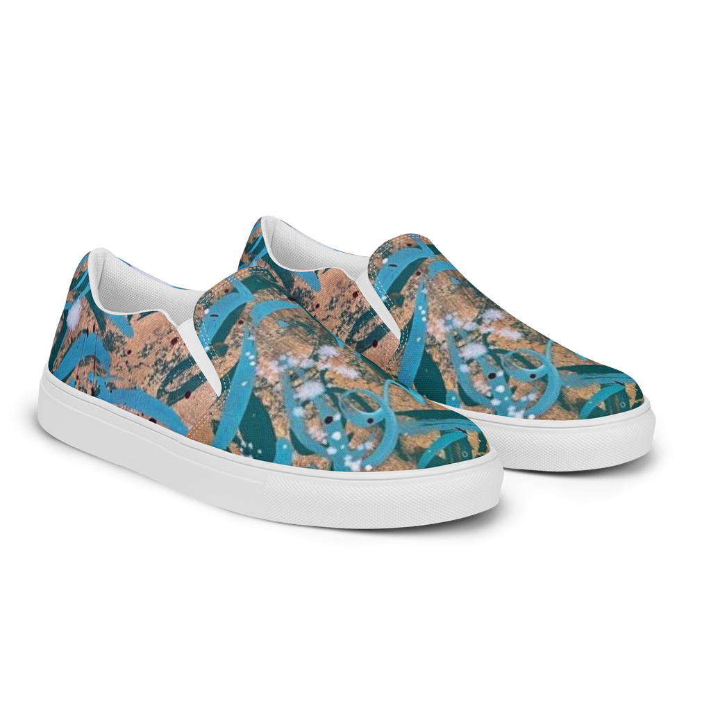 Calligraphy 03 women's slip-on shoes, wearable art by Solmaz Asadi, view 3