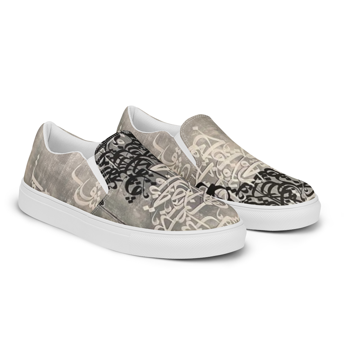 Calligraphy 04 women's slip-on shoes, wearable art by Solmaz Asadi, view 3